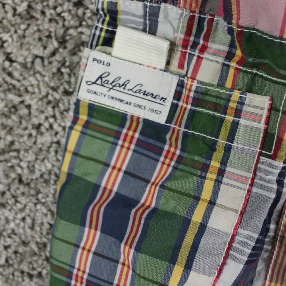 Polo Ralph Lauren Madras Patchwork Shorts Mens 38 Multicolor Cotton - Picture 8 of 9